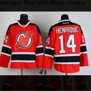 New Jersey Devils #14 Adam Henrique Red With Black Jersey